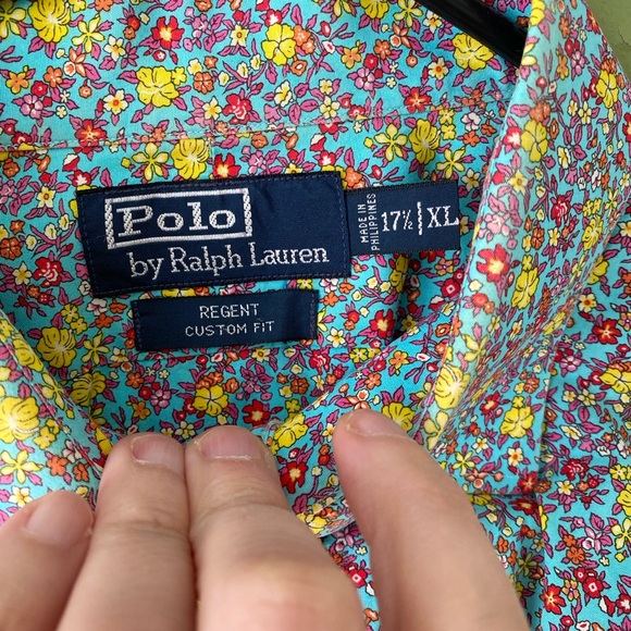 Polo Ralph Lauren floral print regent custom fit XL 17 1/2 - Picture 3 of 3